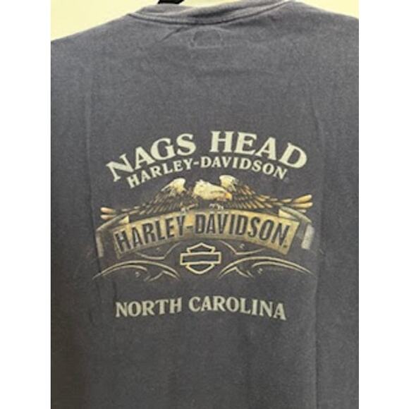 Harley Davidson Men's Authentic Large T-shirt Nags Head North Carolina Patriotic - Picture 4 of 6